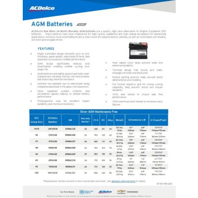 SELL SHEET - SILVER AGM BATTERIES