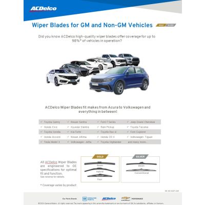 SELL SHEET - GOLD AND SILVER WIPER BLADES