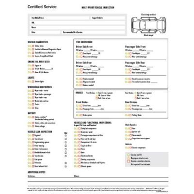 GM MULTI-POINT INSPECTION FORM - GENERIC - CASE OF 500
