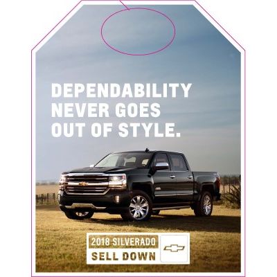 2018 SILVERADO SELLDOWN HANG TAG