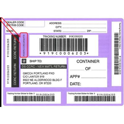 LABEL - PORTLAND PARTS RETURN PURPLE SHIPPING LABEL (PK/50)