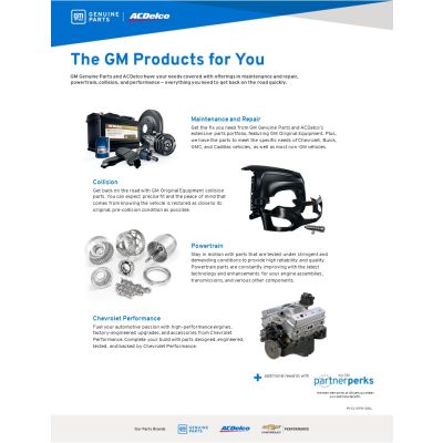 SELL SHEET - GM PRODUCTS FULL PARTS PORTFOLIO
