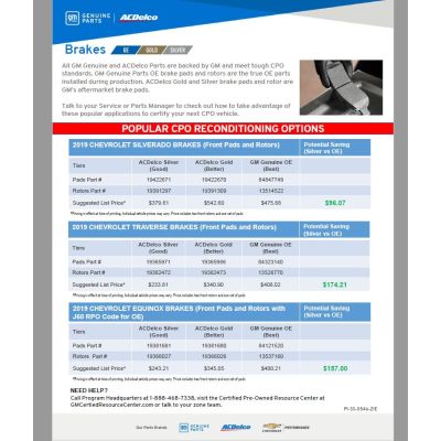 SELL SHEET - CPO SUV BRAKE OPPORTUNITY