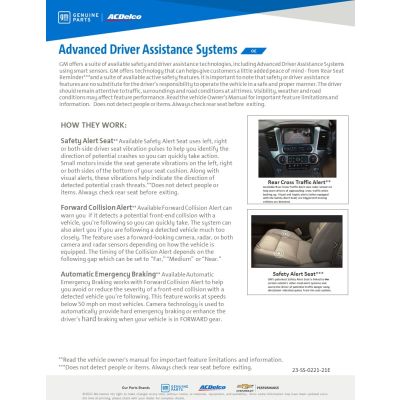 SELL SHEET - ADVANCED DRIVER ASSISTANCE SYSTEMS