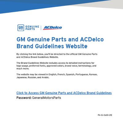 GUIDELINES - GM GENUINE PARTS & ACDELCO BRAND 2021