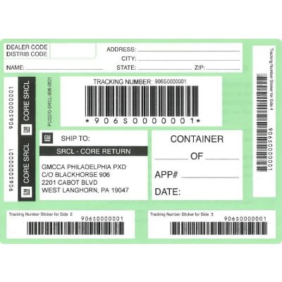 LABEL - PHILLY CORE RETURN GREEN SHIPPING LABEL (PK/50)