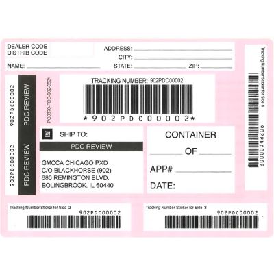 LABEL - CHICAGO ACCESSORY RETURN PINK SHIPPING LABEL (PK/50)
