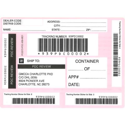 LABEL - CHARLOTTE ACCESSORY RETURN PINK SHIPPING LABEL(PK/50