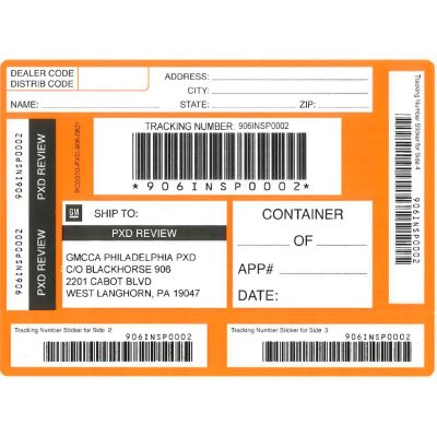 LABEL -PHILLY ACCSRY. RETURN ORANGE SHIPPING LABEL (PK/50)