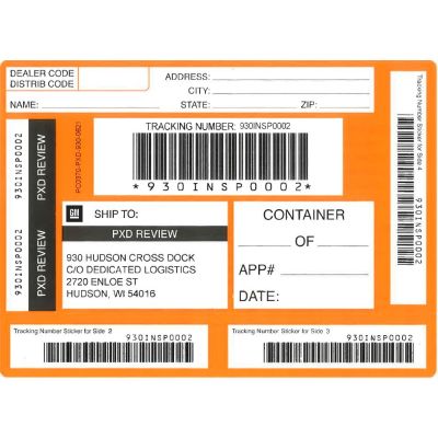LABEL -HUDSON ACCSRY. RETURN ORANGE SHIPPING LABEL (PK/50)