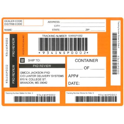 LABEL -JACKSON ACCSRY. RETURN ORANGE SHIPPING LABEL (PK/50)