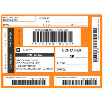LABEL - RANCHO ACCSRY. RETURN ORANGE SHIPPING LABEL (PK/50)
