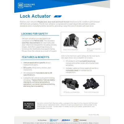 SELL SHEET - LOCK ACTUATORS (DL)