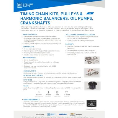 SELL SHEET - GM GENUINE PARTS ENGINE COMPONENTS