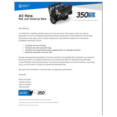 EMAIL TEMPLATE - 350 ENGINE ACTIVATION CUSTOMIZABLE (B2B)