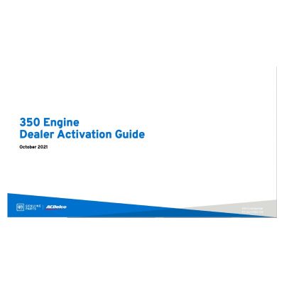 GUIDE - 350 ENGINE DEALER ACTIVATION