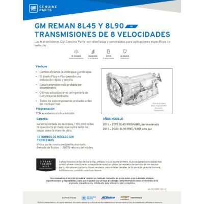 SELL SHEET - 8 SPEED TRANSMISSIONS- SPANISH