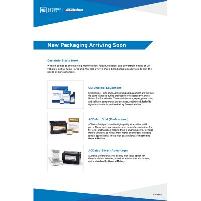 BREAKROOM POSTER - GMGP & ACDELCO NEW PACKAGING (18x12) EACH