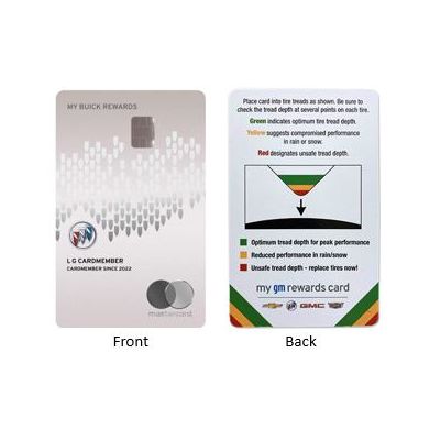 GM CARD TIRE TREAD MEASUREMENT CARD (BUICK) (pack of 50)