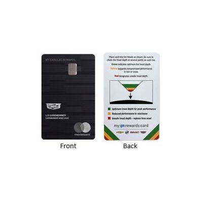 GM CARD TIRE TREAD MEASUREMENT CARD (CADILLAC) (pack of 50)