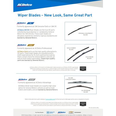 SELL SHEET - NEW LOOK WIPER BLADES