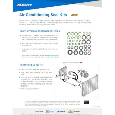 SELL SHEET - ACDELCO AIR CONDITIONING SEAL KITS