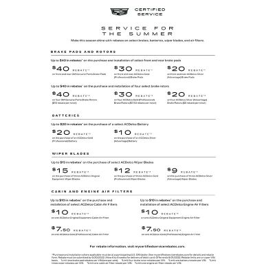 SELL SHEET - CADILLAC CERT SERV SUMMER ADVISOR (EA)