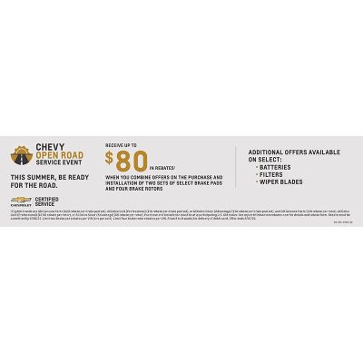COMP DISPLAY - CHEVY OPEN ROAD SERVICE EVENT CLING 12X3 (EAC