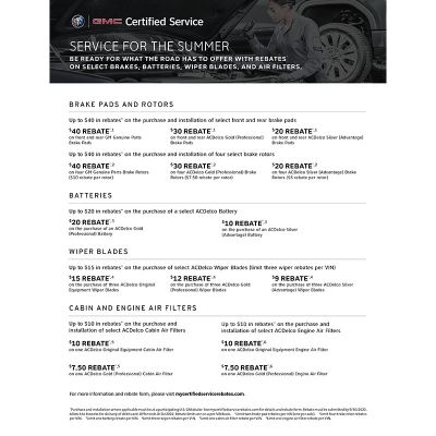 ELECTRONIC SELL SHEET-BUICK GMC CERT SERV SUMMER ADVISOR (EA