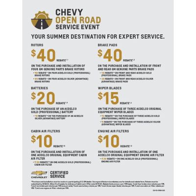 E-GUIDE - CHEVY OPEN ROAD SERVICE EVENT 8.5X11 (EACH)