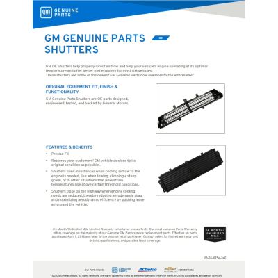 Sell Sheet GM Parts Shutters