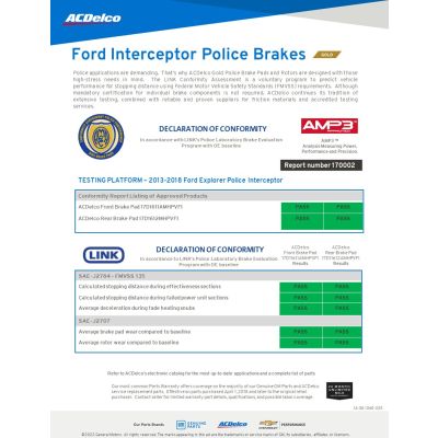 SELL SHEET - ACDELCO GOLD BRAKES - INTERCEPTOR PPV