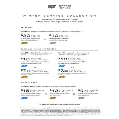 SELL SHEET - CADILLAC CERT SERV WINTER ADVISOR (EA)