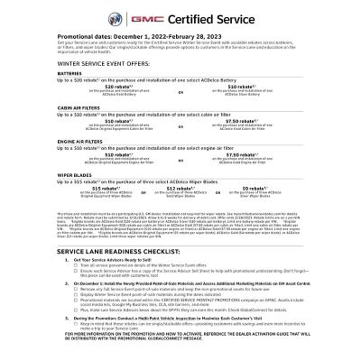 GUIDE - BUICK GMC CERTIFIED SERVICE WINTER LAUNCH ELECTRONIC