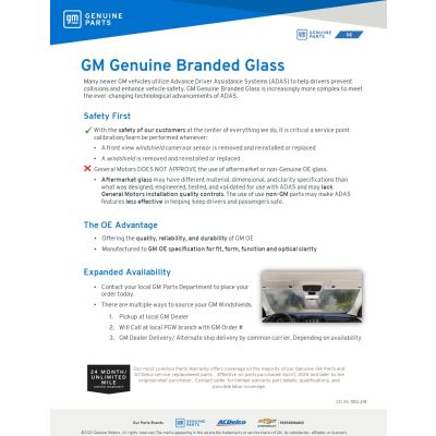 SELL SHEET - GM Genuine Branded Glass