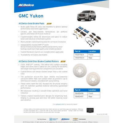 SELL SHEET - GOLD-SILVER PADS AND ROTORS - YUKON