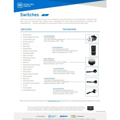 SELL SHEET - GMGP OE SWITCHES