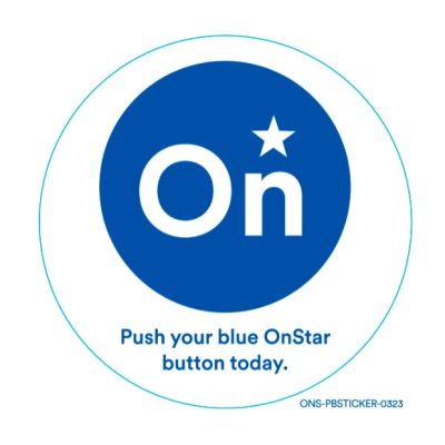 PUSH YOUR BLUE BUTTON STICKER