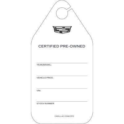 2021 CADILLAC CPO MIRROR HANG TAG - Small
