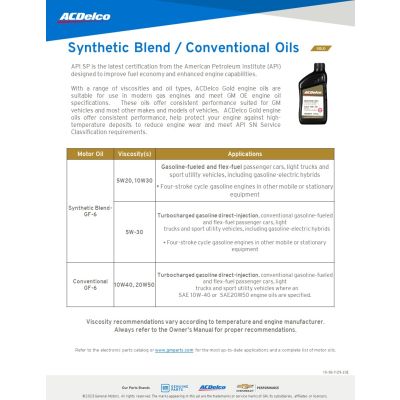 SELL SHEET - GOLD SYNTHETIC BLEND & CONVENTIONAL OILS