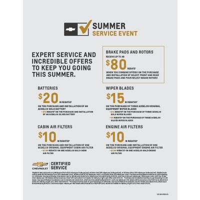 SELL SHEET - CHEVROLET SPRING TIRE ELECTRONIC, 1 Store Only