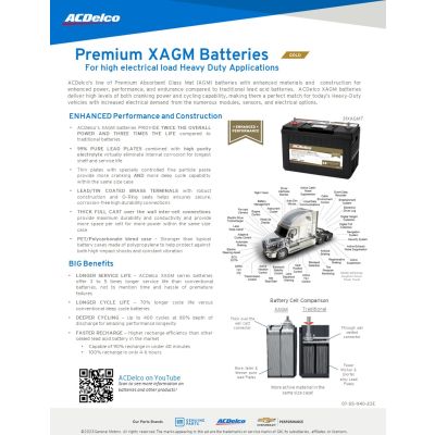 SELL SHEET - ACDELCO XAGM HD BATTERIES