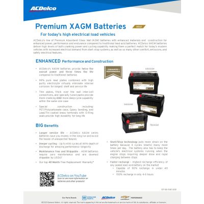 SELL SHEET - ACDELCO XAGM LD BATTERIES
