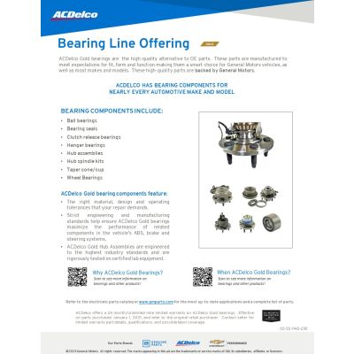 SELL SHEET - ACDELCO GOLD BEARINGS