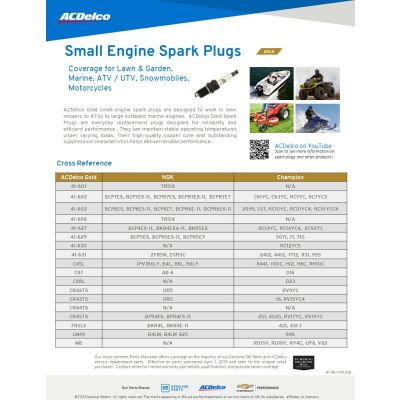 SELL SHEET - ACDELCO MARINE SPARK PLUGS