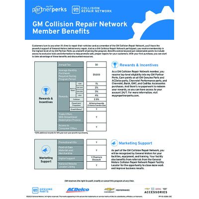 SELL SHEET - MY GM PARTNER PERKS 23 COLLISION REPAIR NETWORK