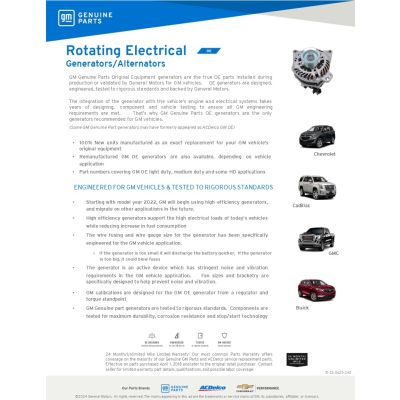 SELL SHEET - OE ALTERNATORS