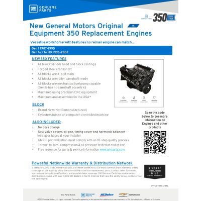 SELL SHEET - New General Motors Original Equipment 350 Repla
