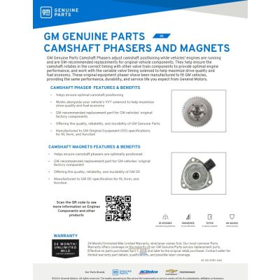 SELL SHEET - GM GENUINE PARTS CAMSHAFT PHASERS AND MAGNETS
