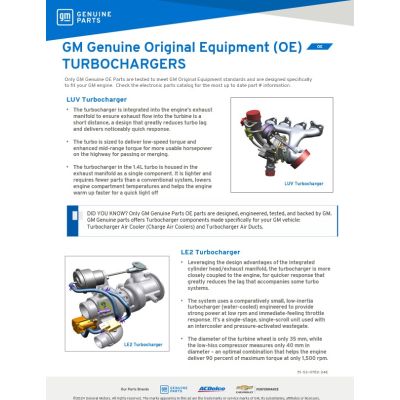 SELL SHEET - GM Genuine Original Equipment (OE) TURBOCHARGER